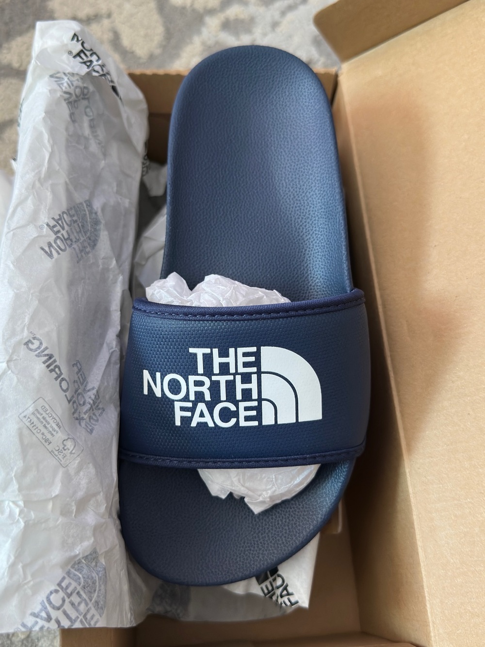 The North Face Summit Navy Slide with White Logo